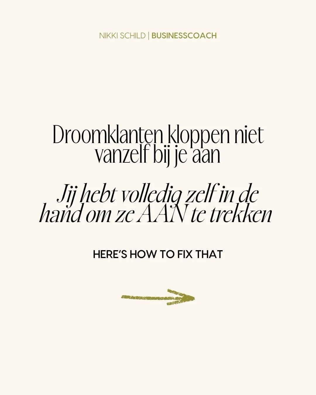 Je bedrijf groeit, klanten komen binnen en je staat 100% achter het werk dat je levert. Alleen merk je nog n&eacute;t iets te vaak het verschil tussen het soort klanten. 

Bij de &eacute;&eacute;n denk je: dit is exact waarvoor ik hier ben. En bij de