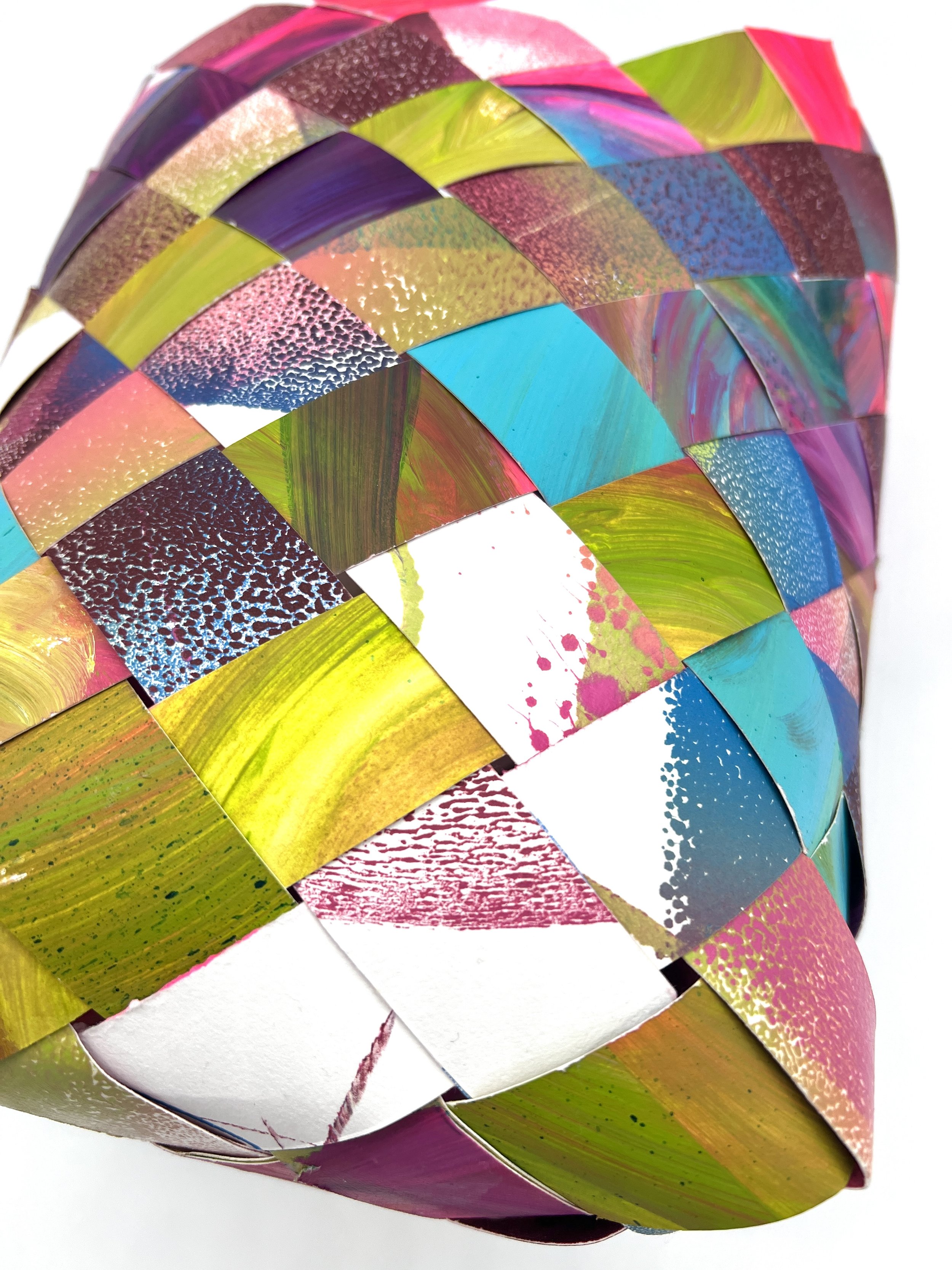 printed basket, paper, monotype, acrylics, 2025