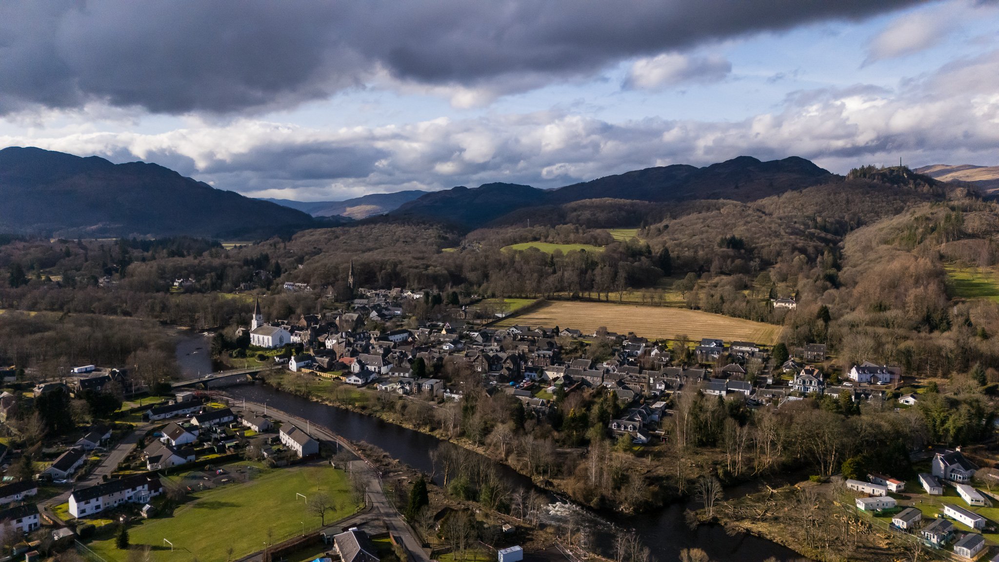 Our wee village looking bonnie on a cold February day! Comrie, Perthshire.