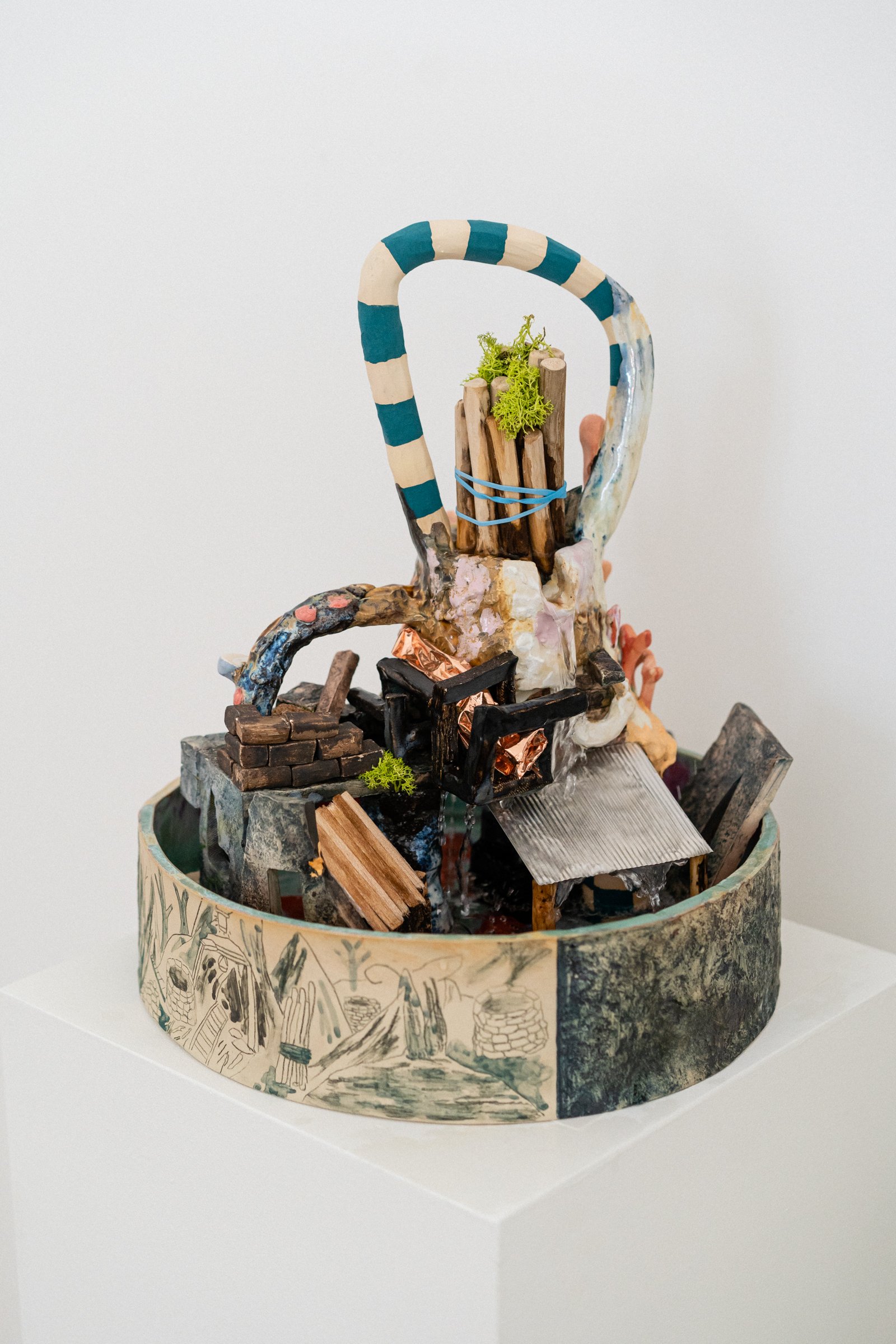 Mining Fountain / 2022 / mixed media water feature / 30x30x42cm