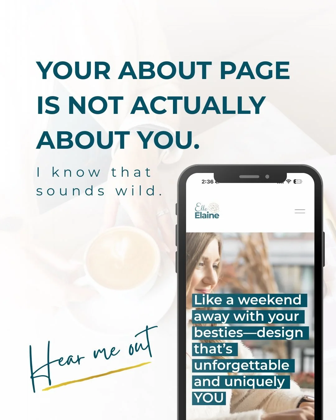 I cannot tell you how many About pages I&rsquo;ve seen that are beautifully written but completely miss the mark strategically.&nbsp;

And it&rsquo;s not the business owner&rsquo;s fault nobody teaches you how to write a website that actually convert