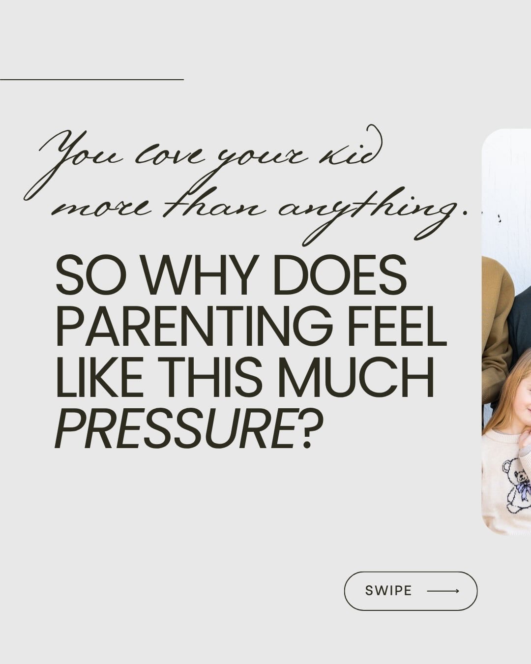 The pressure you feel as a parent? It rarely comes from your kid.

It comes from the stories running underneath.

The worry you&rsquo;ve mistaken for preparation. The sacrifice you made from a belief that you weren&rsquo;t enough and now you&rsquo;re