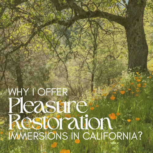 Why I Offer Pleasure Restoration Immersions in Northern California