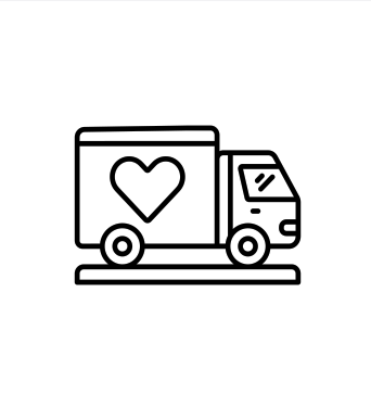 PICKUP & DELIVERY vector truck for pet cremation services