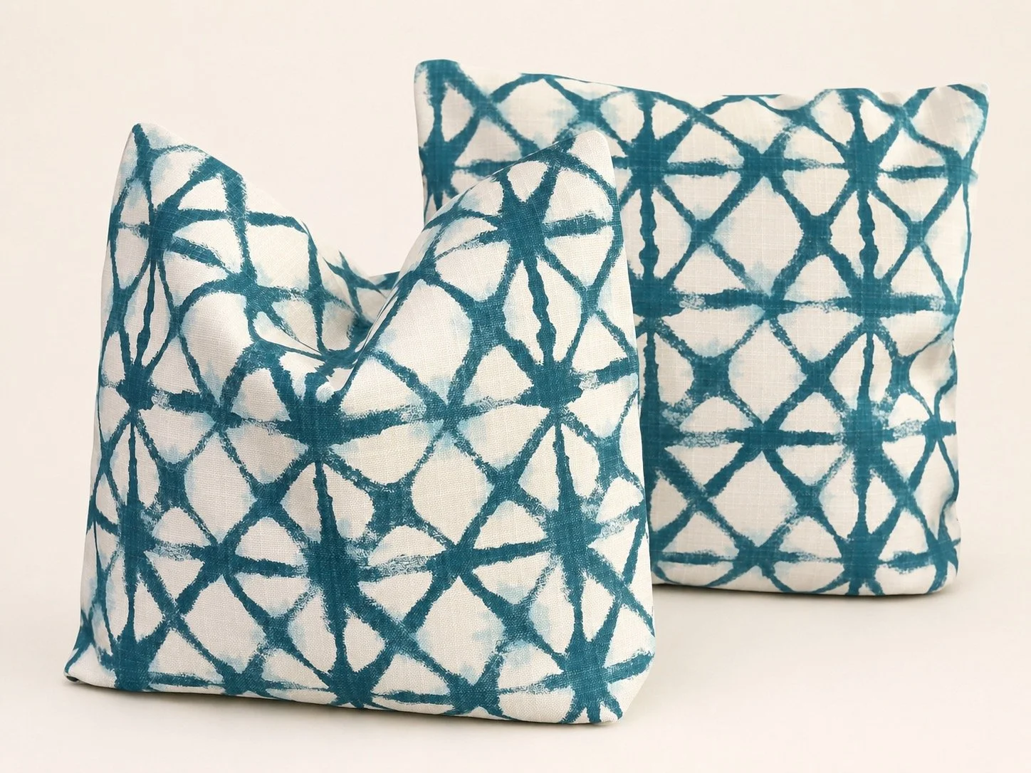 The "Azure Lattice" Pillow Cover