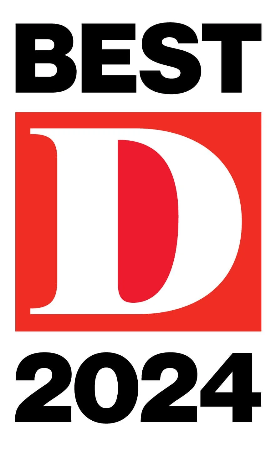 Text graphic with the words 'BEST' in black at the top, a large red square with a white letter 'D' inside, and the year '2024' in black at the bottom.