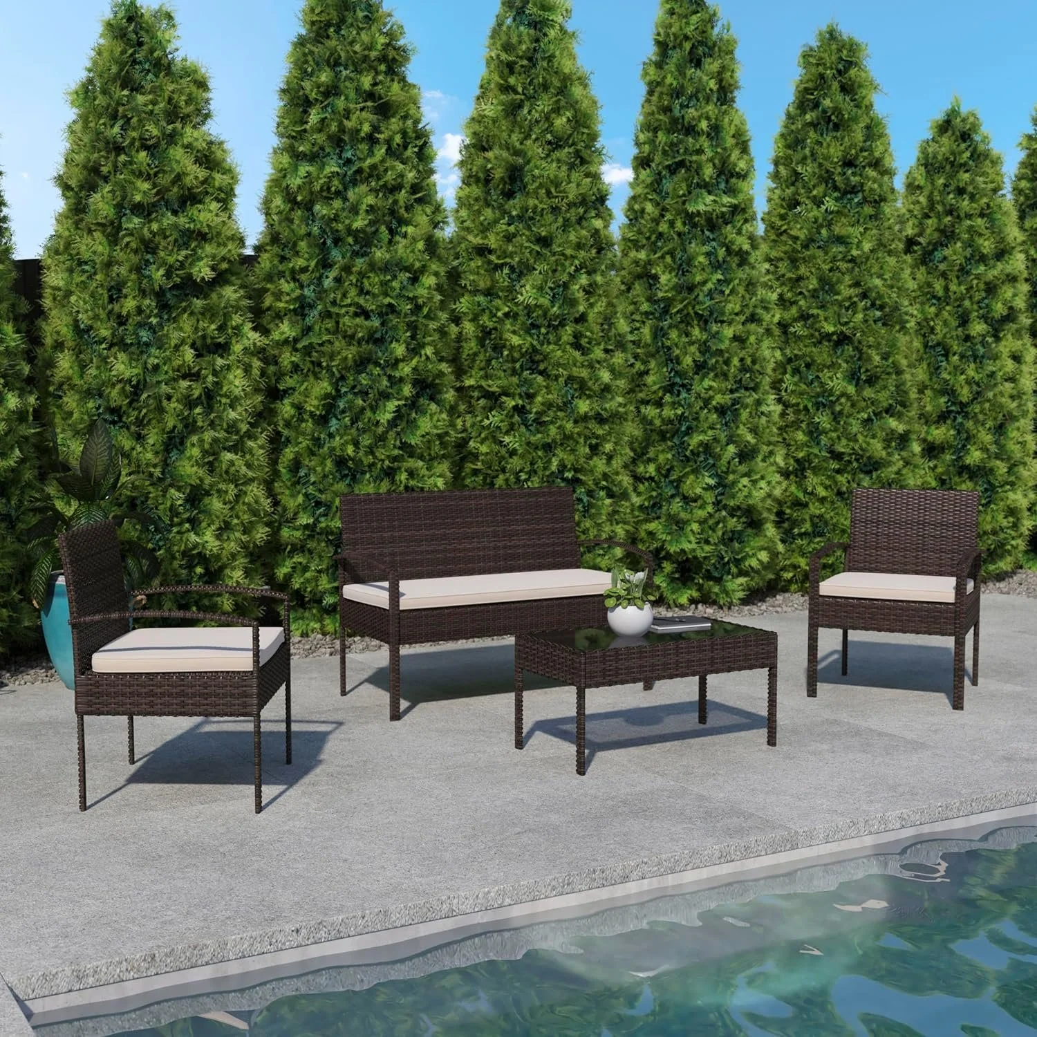 4 PIECE PATIO $90-$100