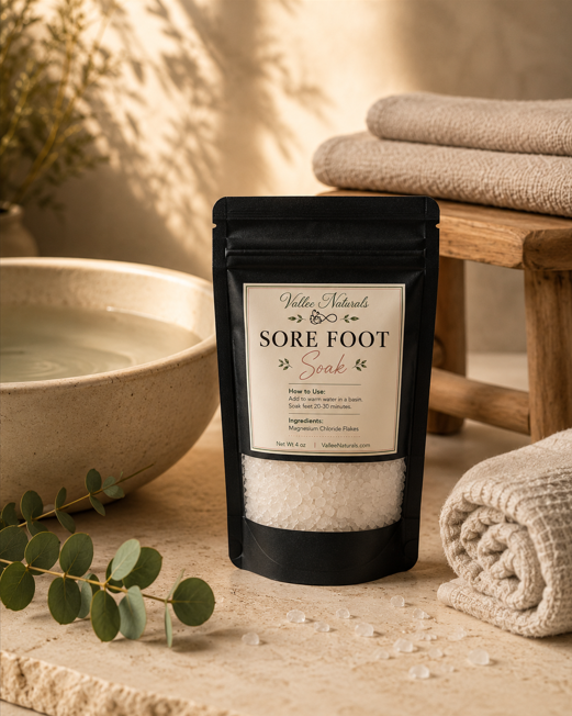 Sore Foot Soak - Pure Magnesium Chloride Flakes