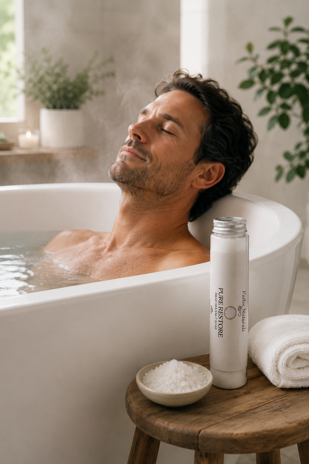 Man Soaking In Bath With Pure Restore Dead Sea Salt.png