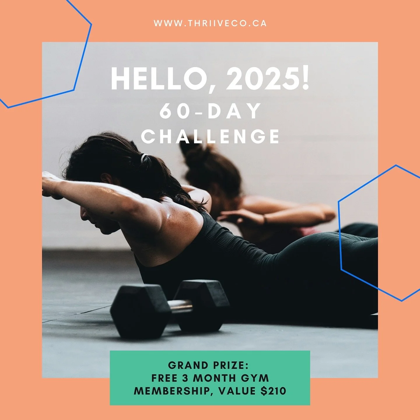 Our 60 day New years challenge is OFFICIALLY live and ready to sign up! 

Find it in the link in our bio! 💪🏼😉

Questions? Just send us a message or email us at hello@thriiveco.ca
