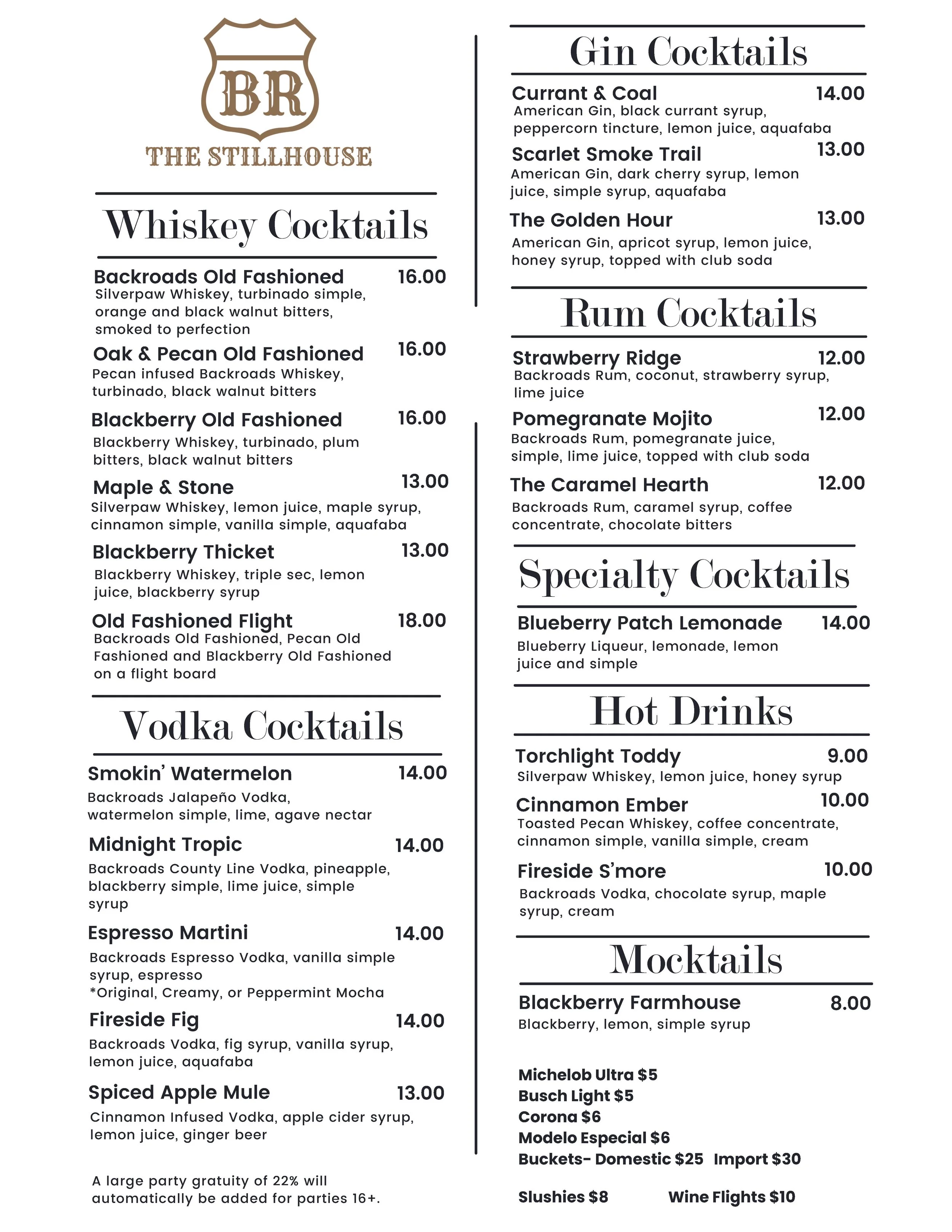 Menu 8191 Winery Food & Beverage Menu | Country Heritage Winery — Country ...