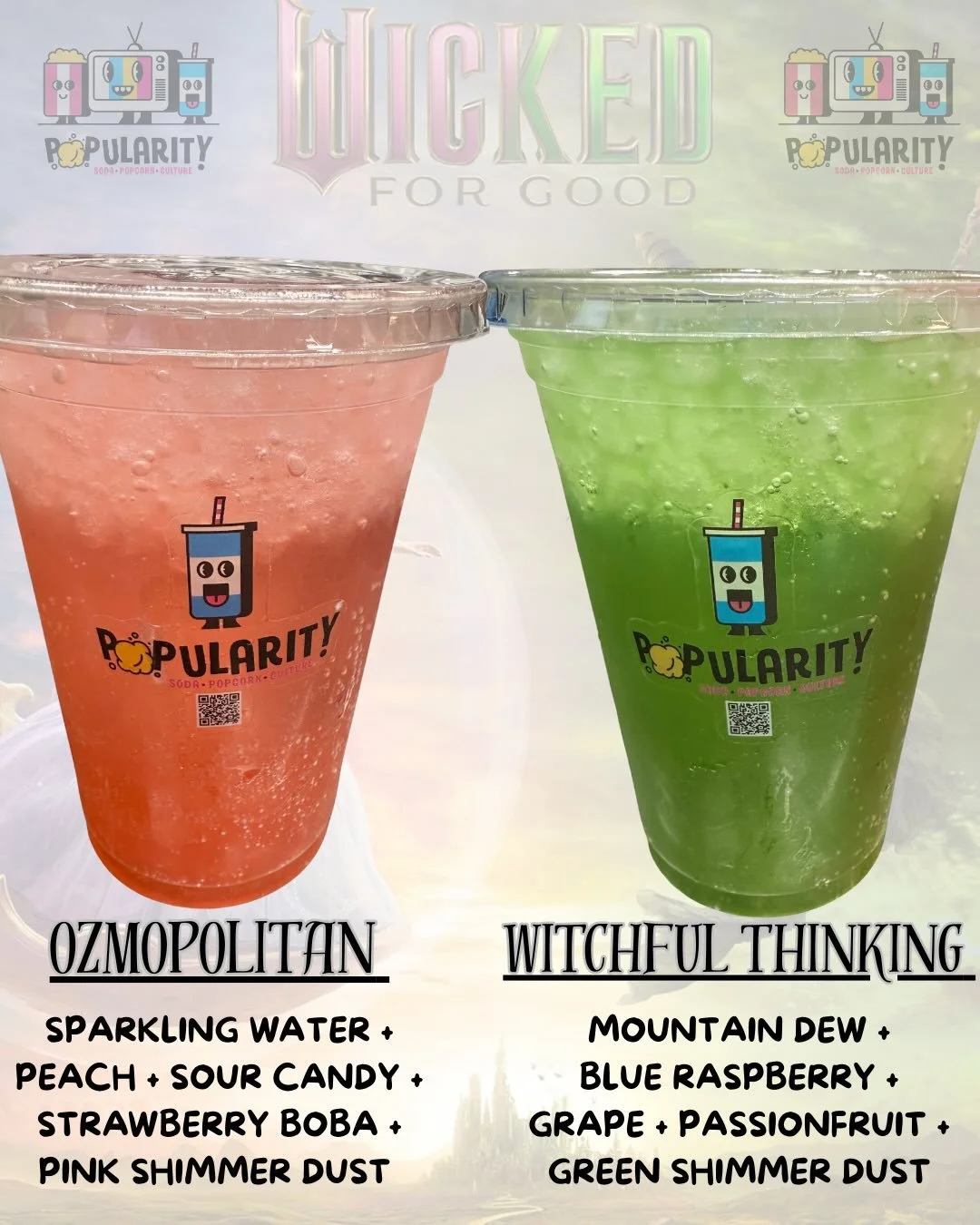 You didn&rsquo;t think that your favorite POP culture themed snack spot would forget about Wicked, did you?! Our Wicked themed Gourmet Soda POP &amp; Gourmet Water Refresher are officially here and they&rsquo;re, well, they&rsquo;re WICKEDLY deliciou
