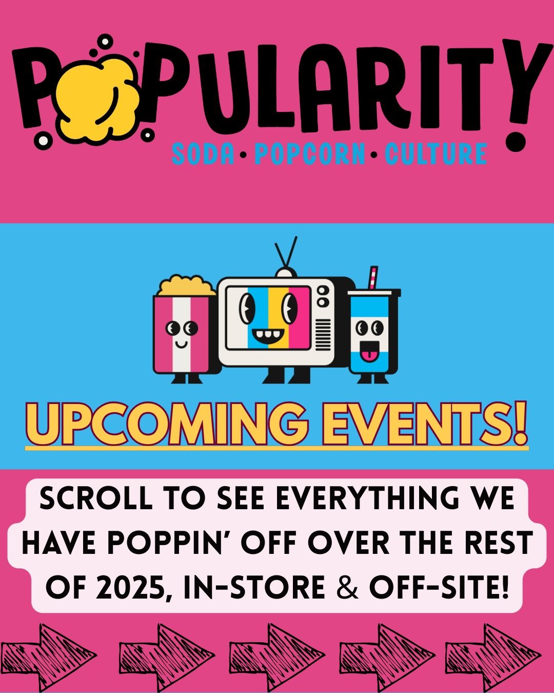 The holiday hustle is officially here, and the POPularity! squad is feeling the festive vibes right along with you! ❄️

✨ Scroll through to check out all the exciting things we&rsquo;ve got going on, both in-store and out in the community! 

And don&