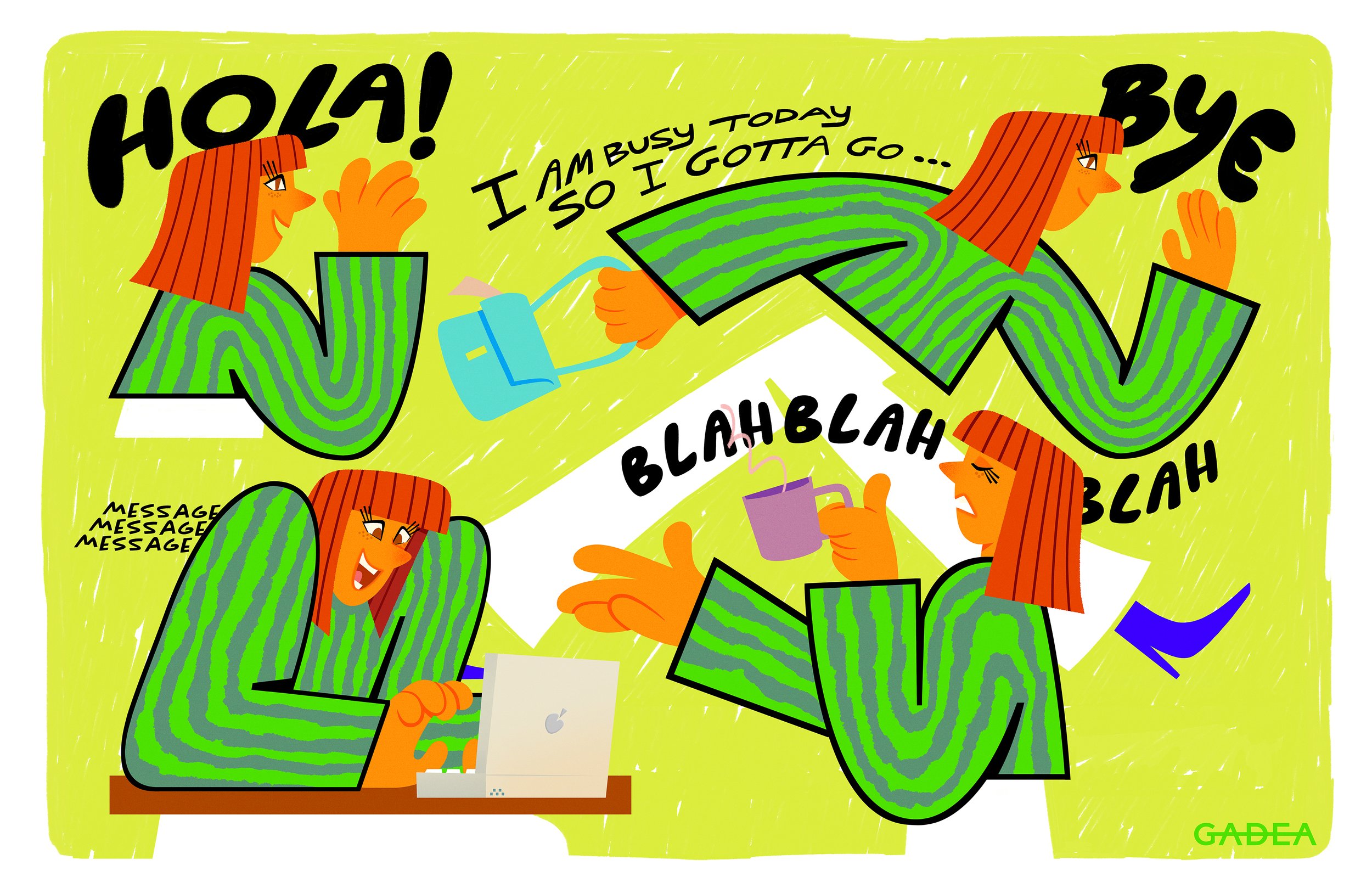 Editorial Illustration with character designs