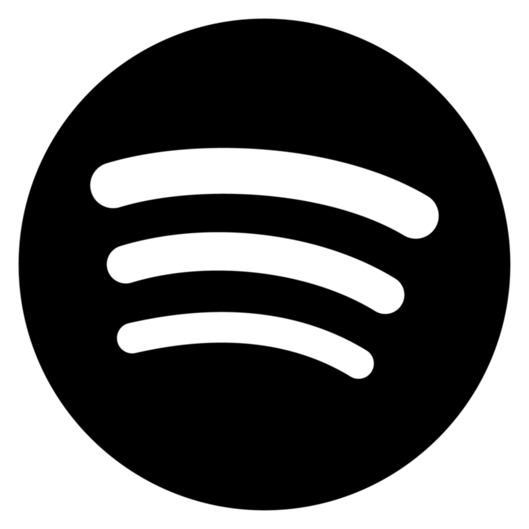 Wi-Fi symbol with white curved lines on a black background.