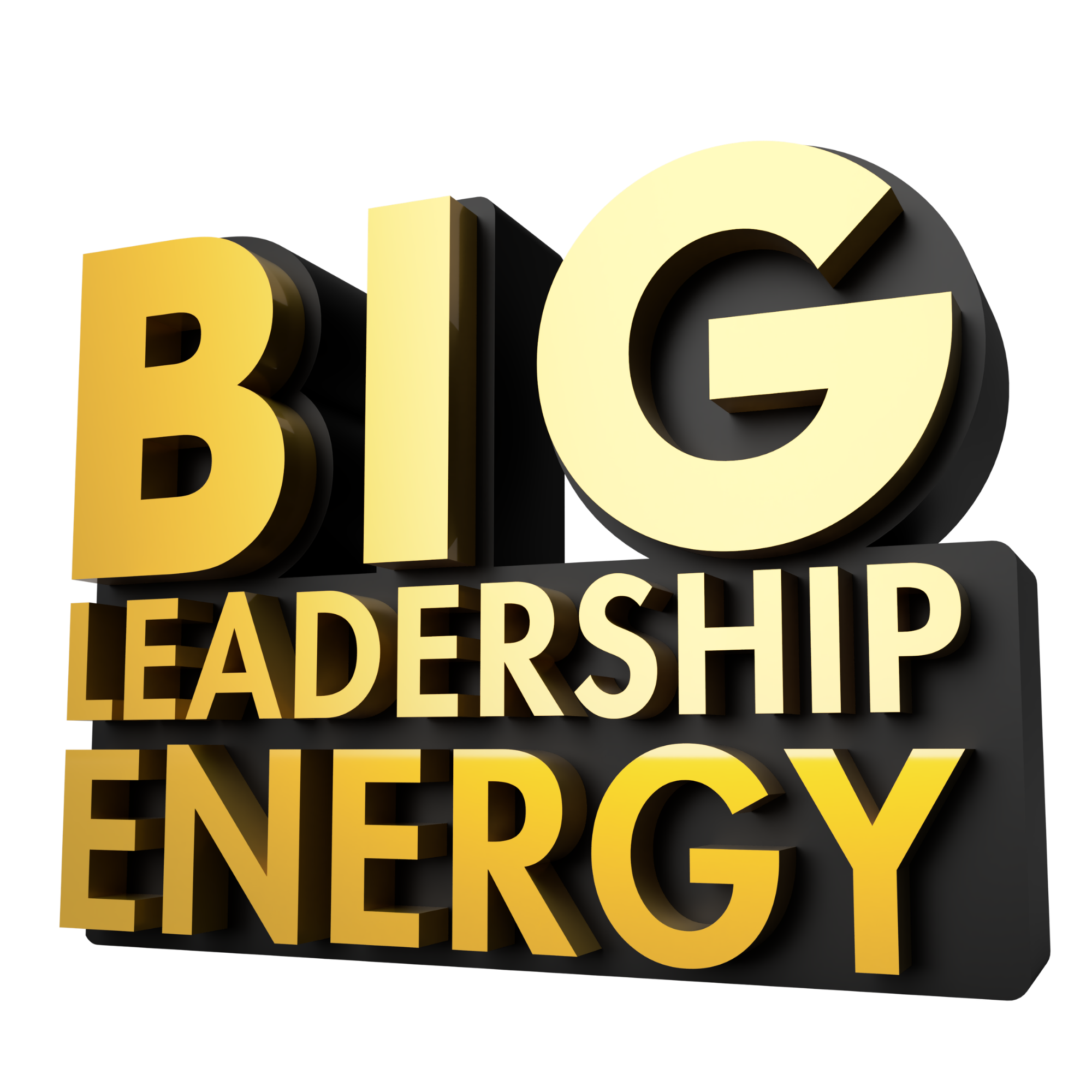 Custom black and gold Big Leadership Energy lapel pins with embedded magnets.