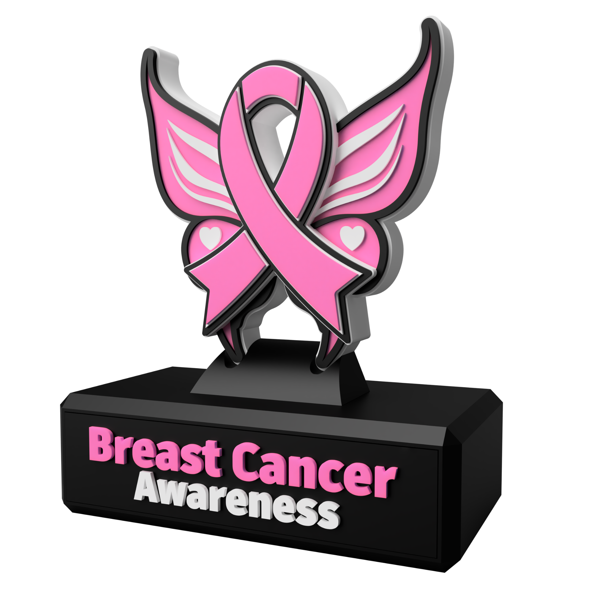 Breast Cancer Awareness Ribbon Sculpture