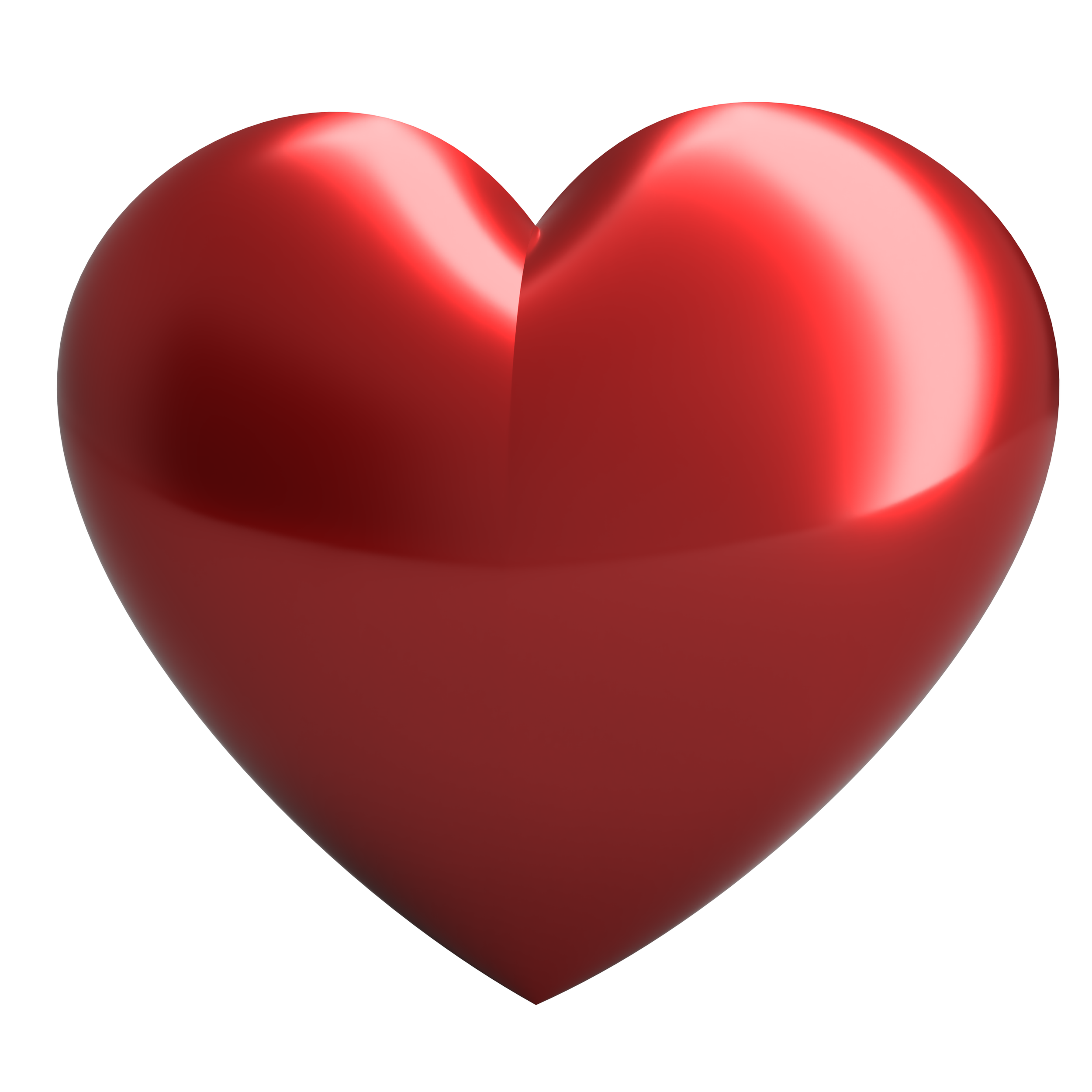 Glossy red heart with rounded, bubble-like forms, modeled in Fusion 360.