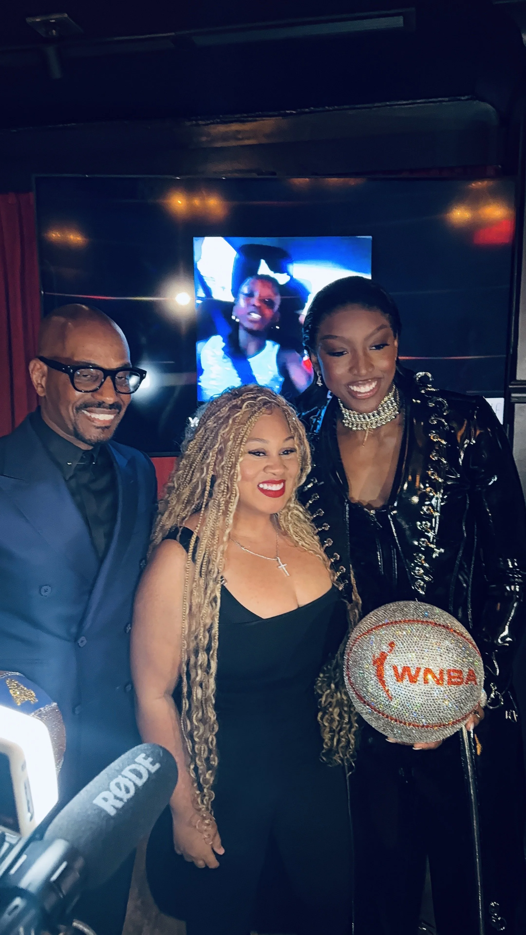 Flau'Jae WNBA Draft Party with Custom Bling Basketball from Blinged by Rose Gold