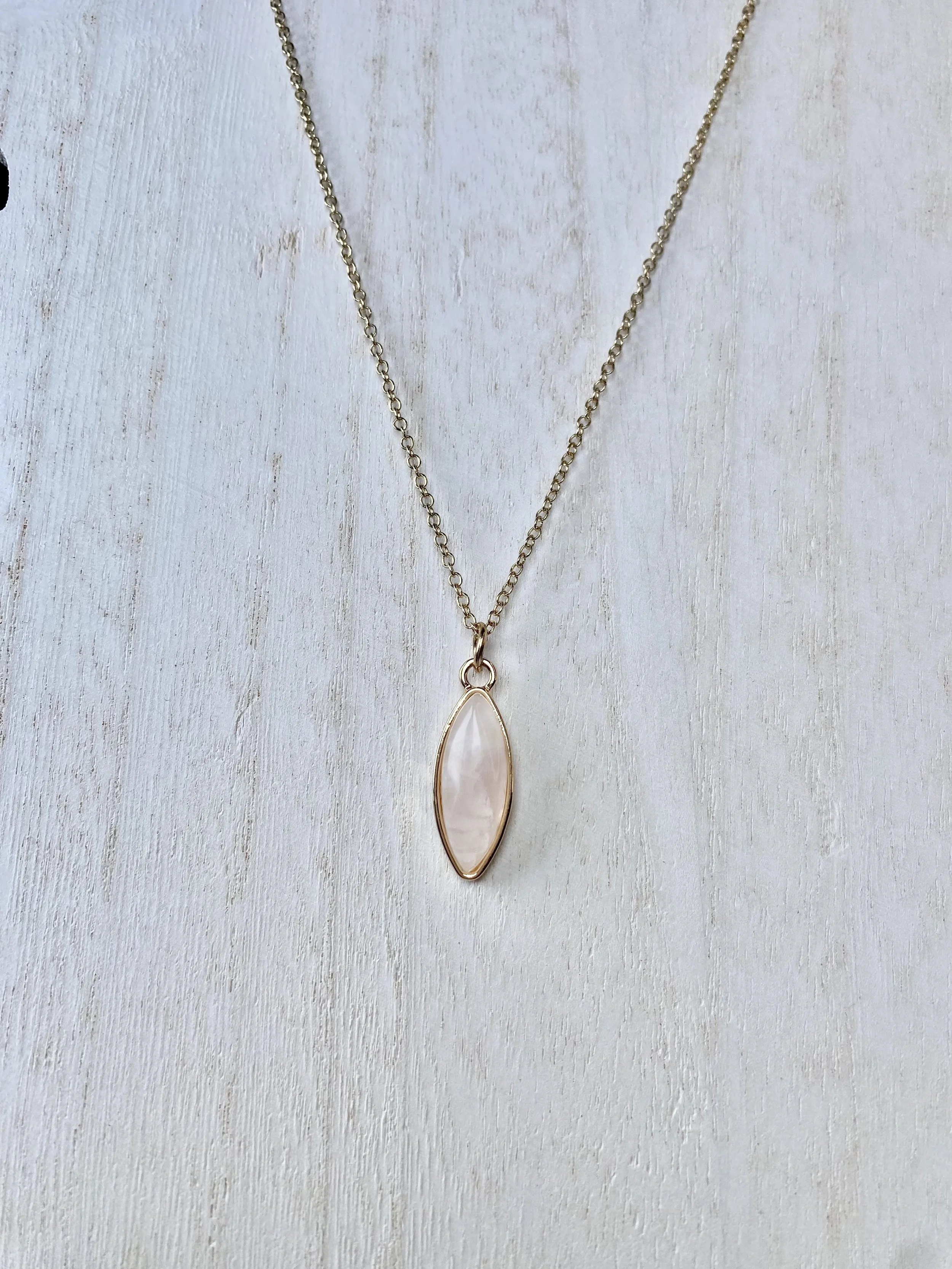 Pink Petal - Gold Necklace
