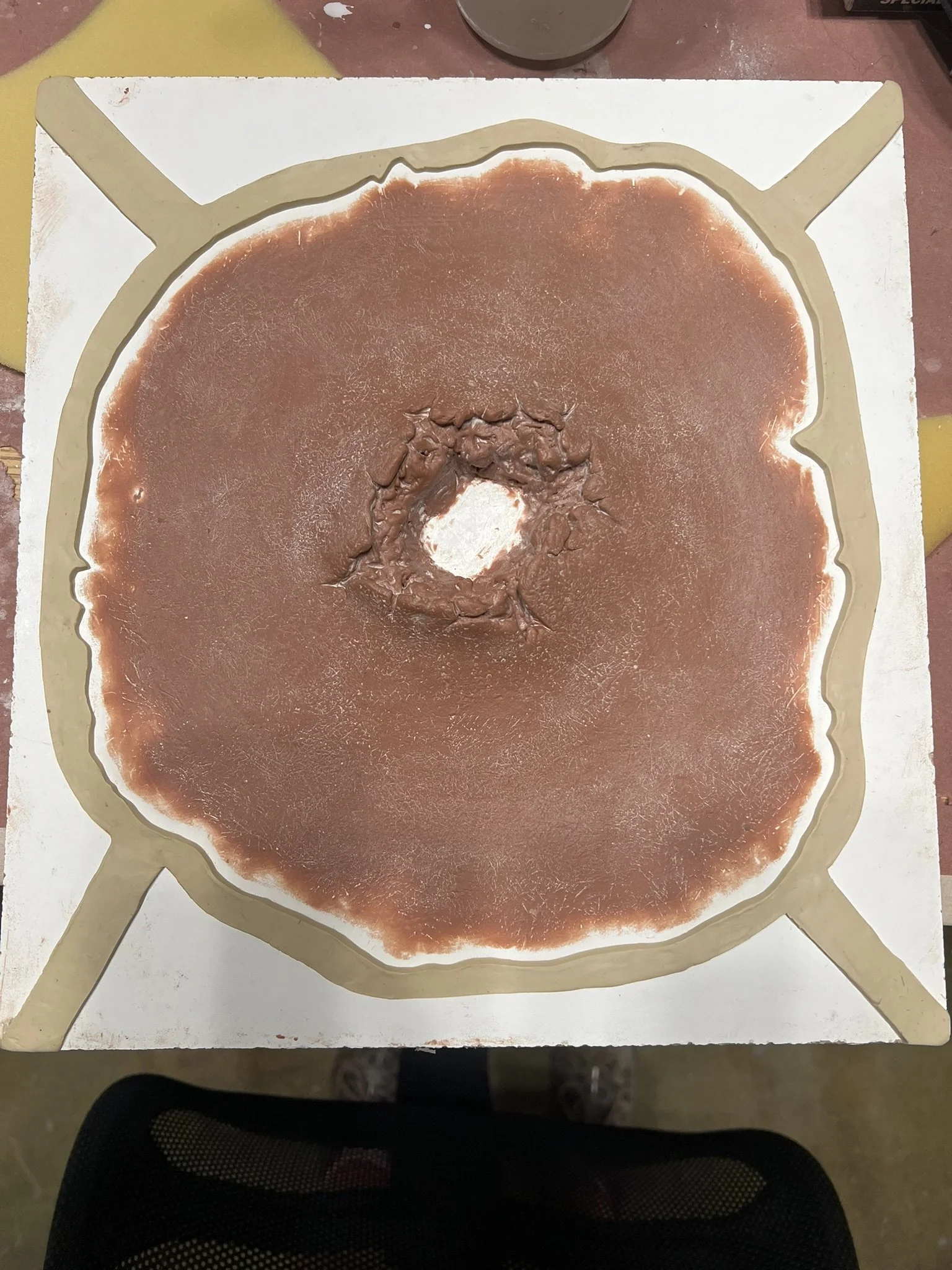 Flashing for chest wound (sculpt by Erika Pike-Gonzalez)