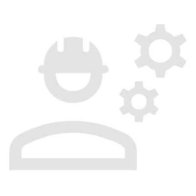 Icon of a person with a helmet and two gears.