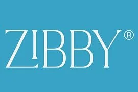 Zibby logo on a blue background