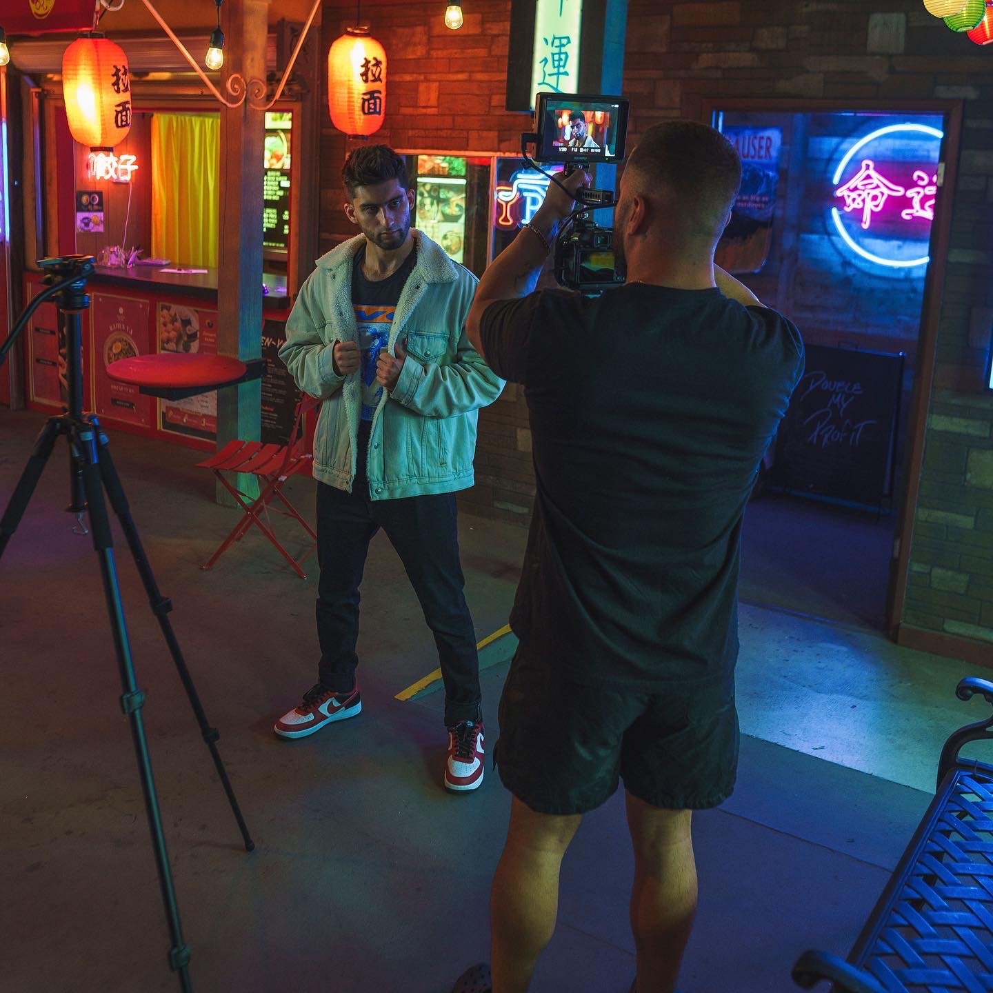 BTS of Erik Kadar and Cracka Lack on set of his music video shoot for Two Beans