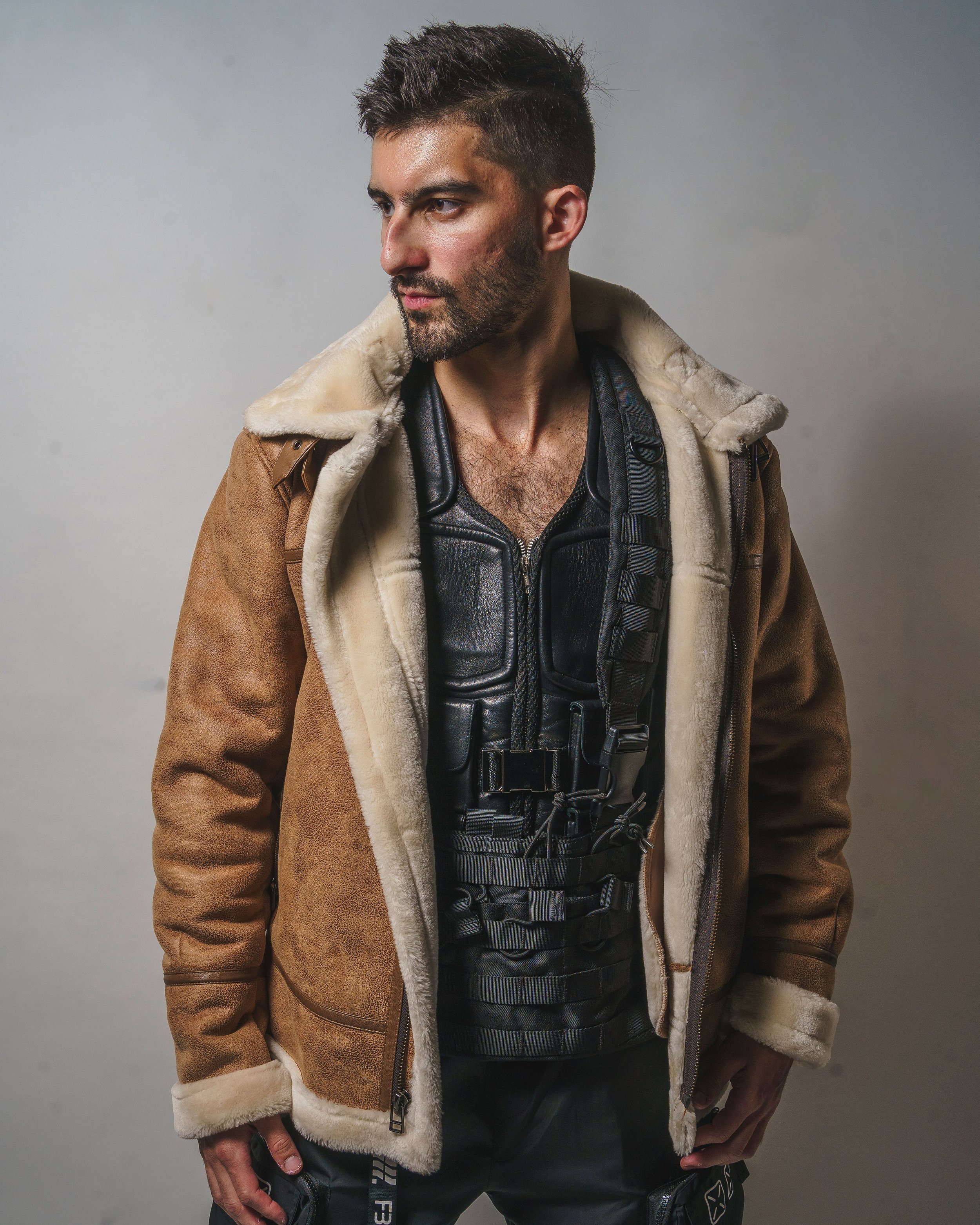 Erik Kadar posing for photo for prmotional material for his brand