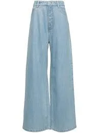 Light blue wide-leg jeans