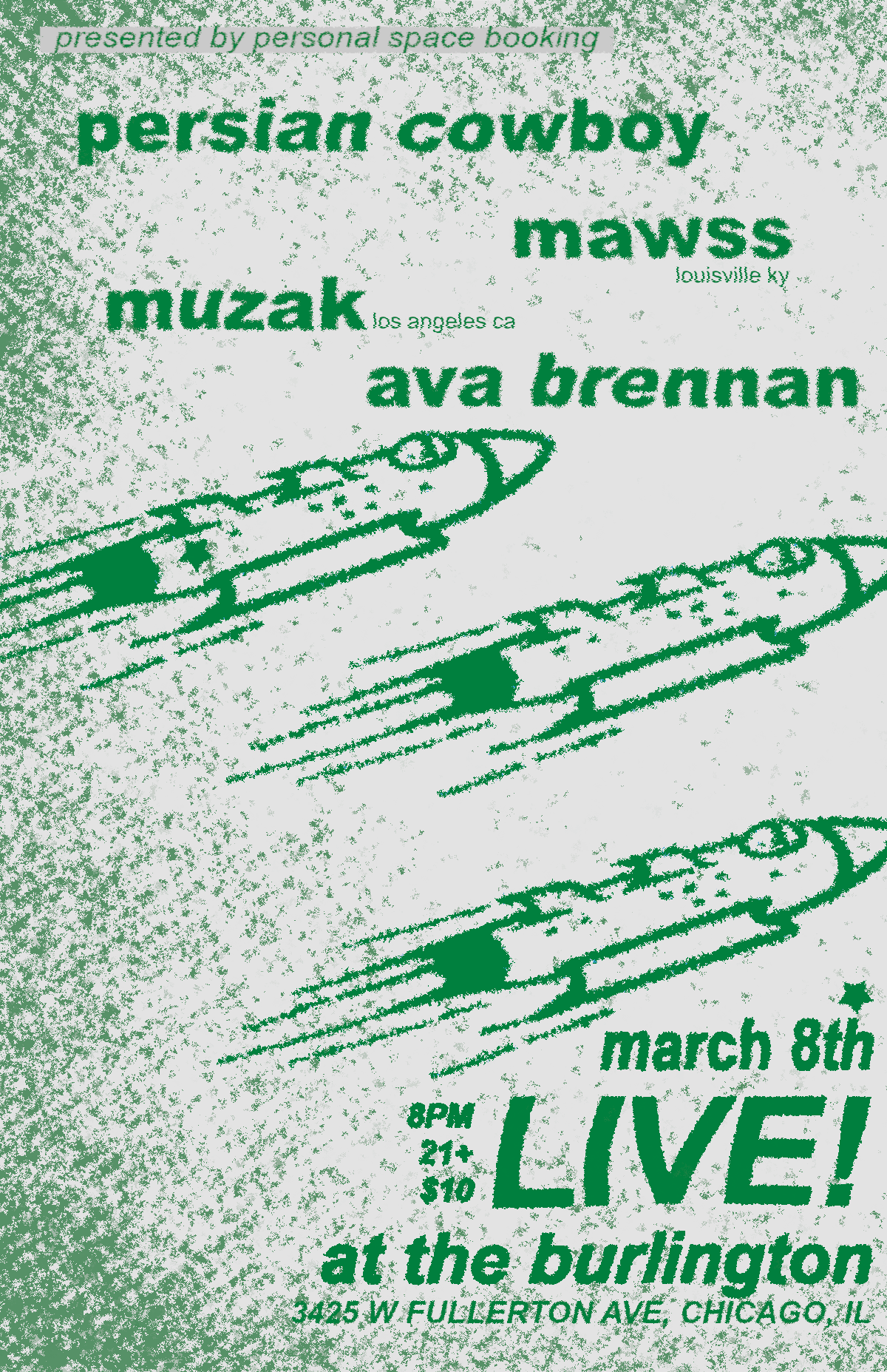Burlington with Muzak, MAWSS! & Persian Cowboy