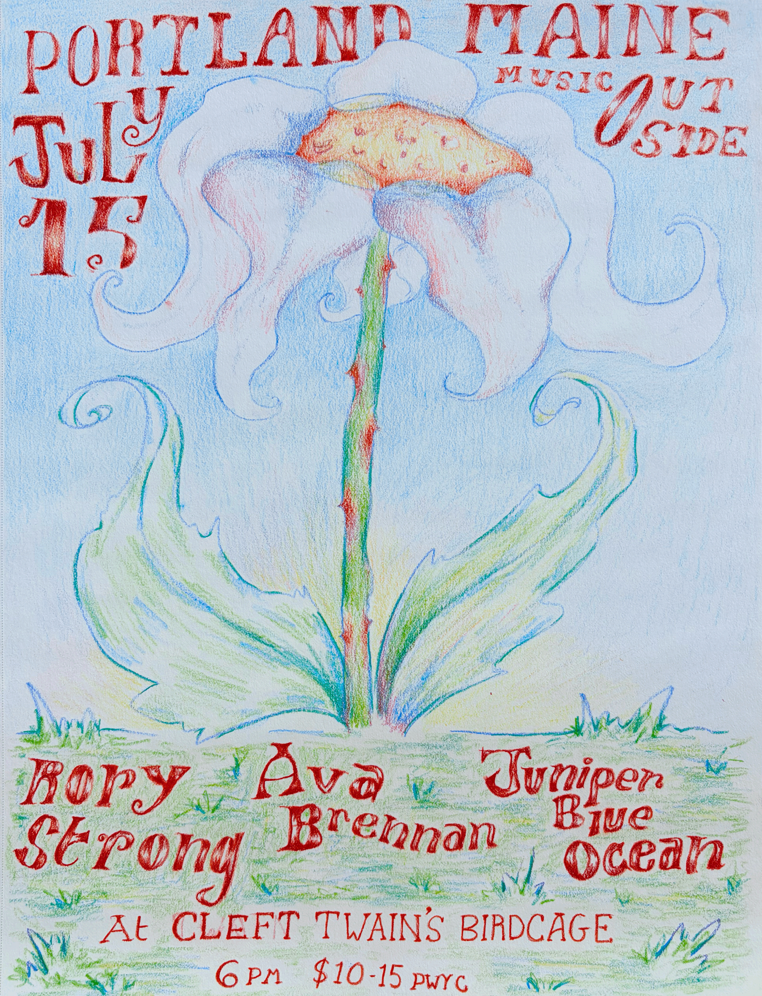 Portland, ME @ Cleft Twain’s Birdcage w/ Rory Strong &amp; Juniper Blue Ocean