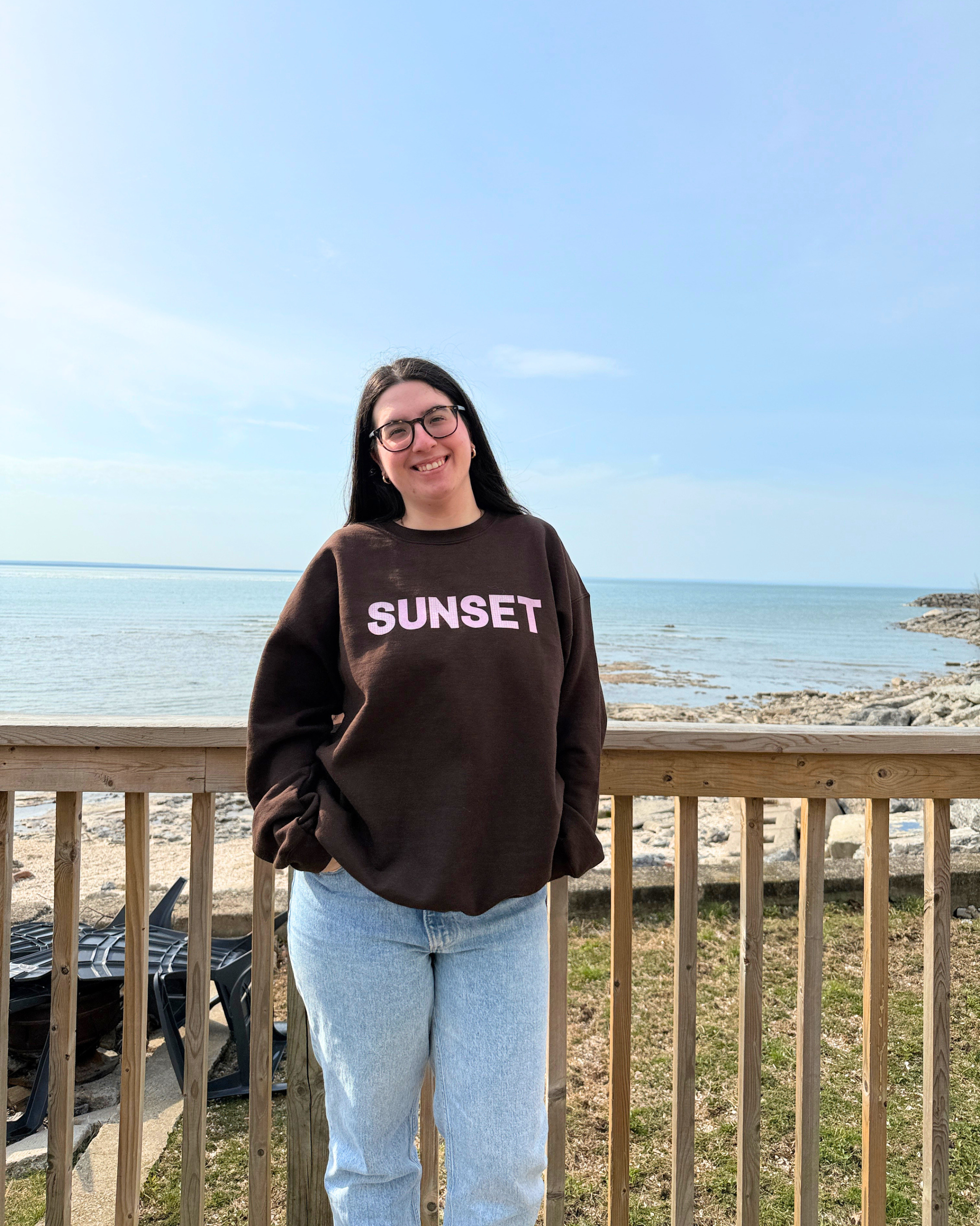 sunset in pink gingham