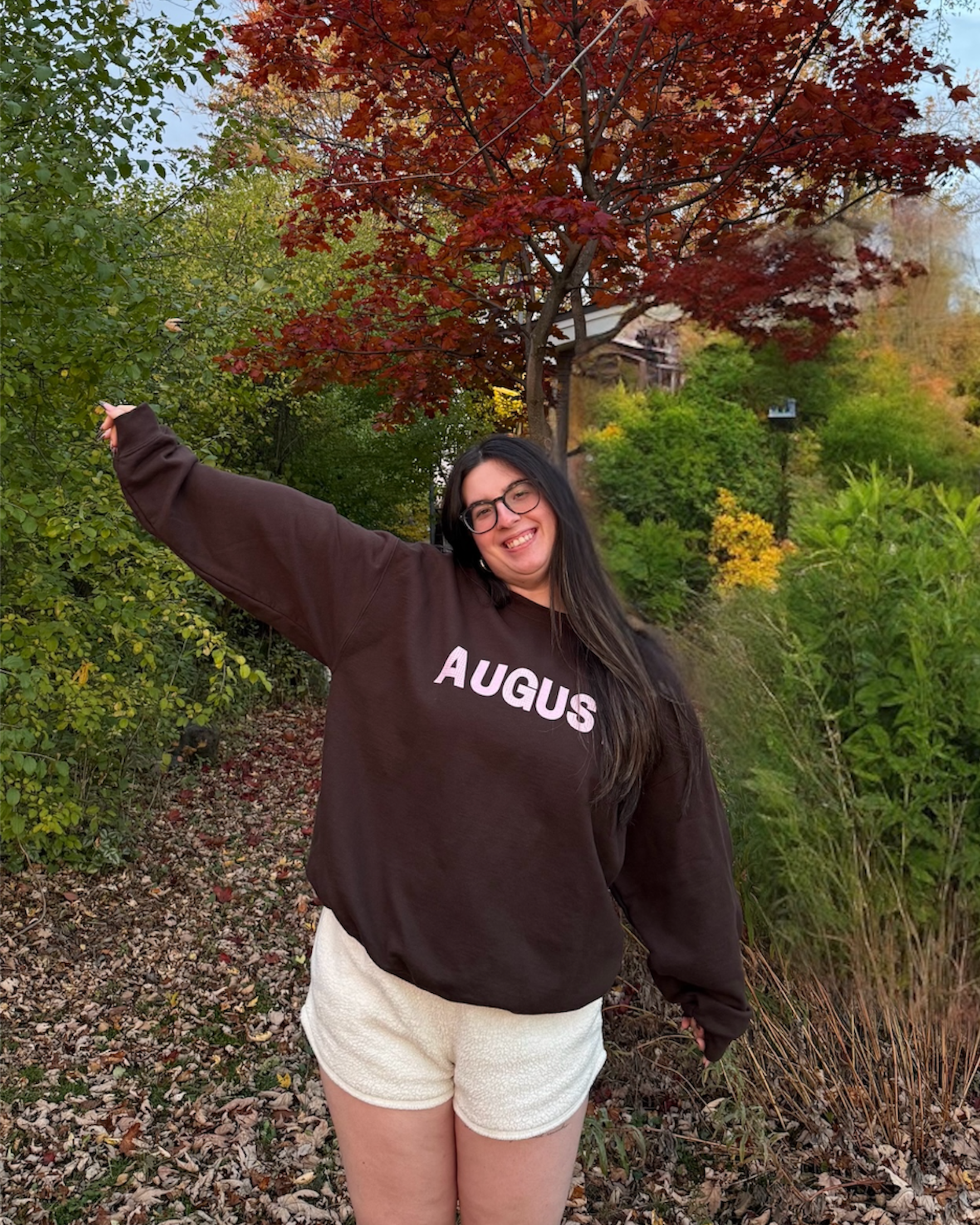 august in pink gingham