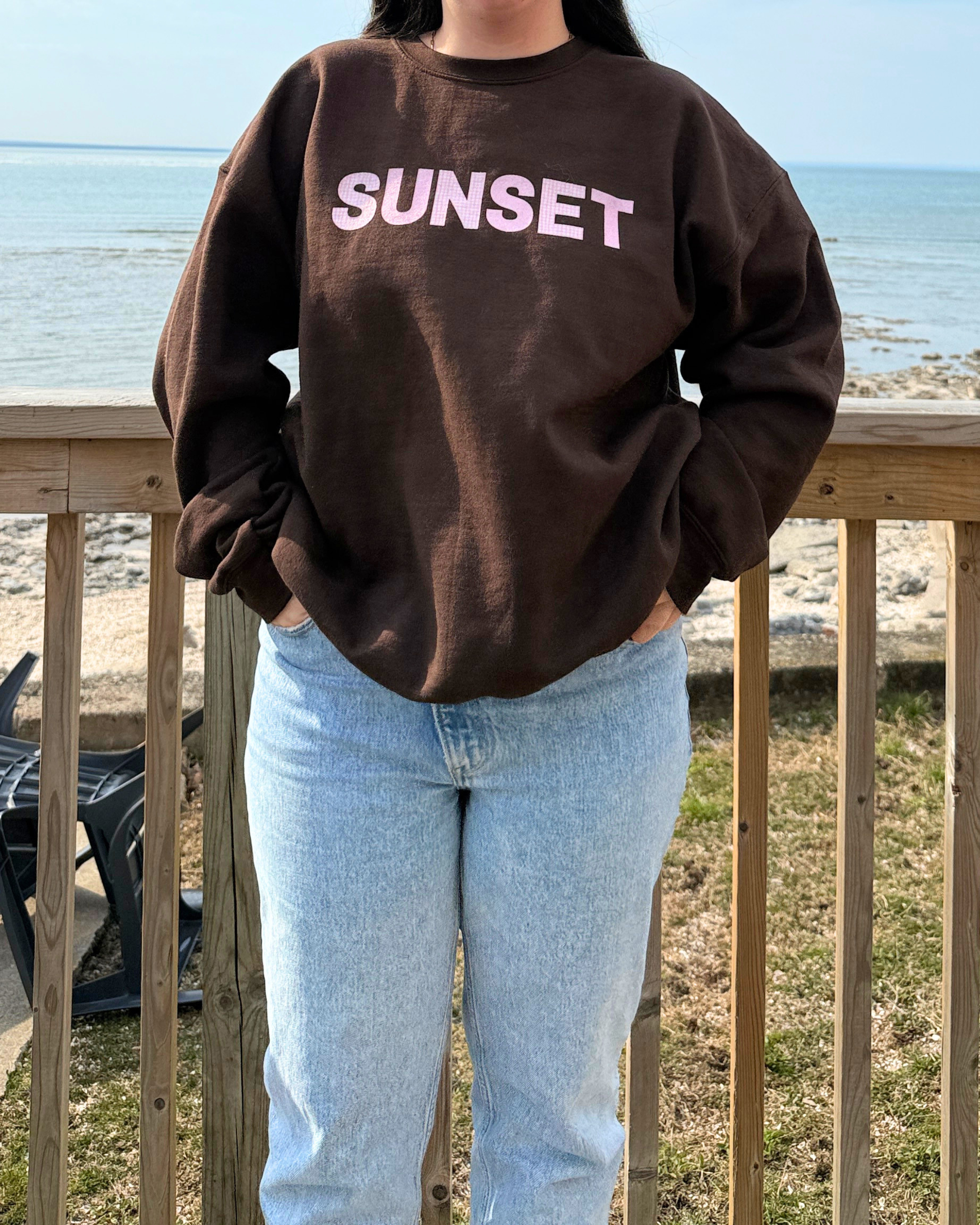 sunset in pink gingham