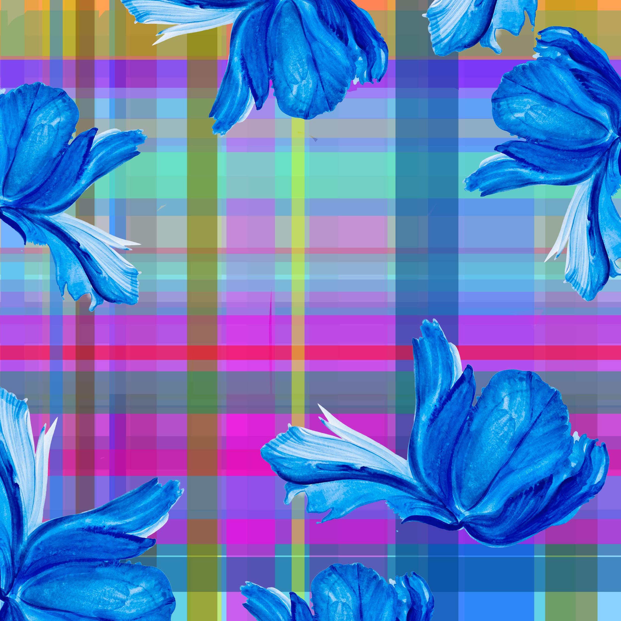 Bright Plaid Tulip Scarf Design