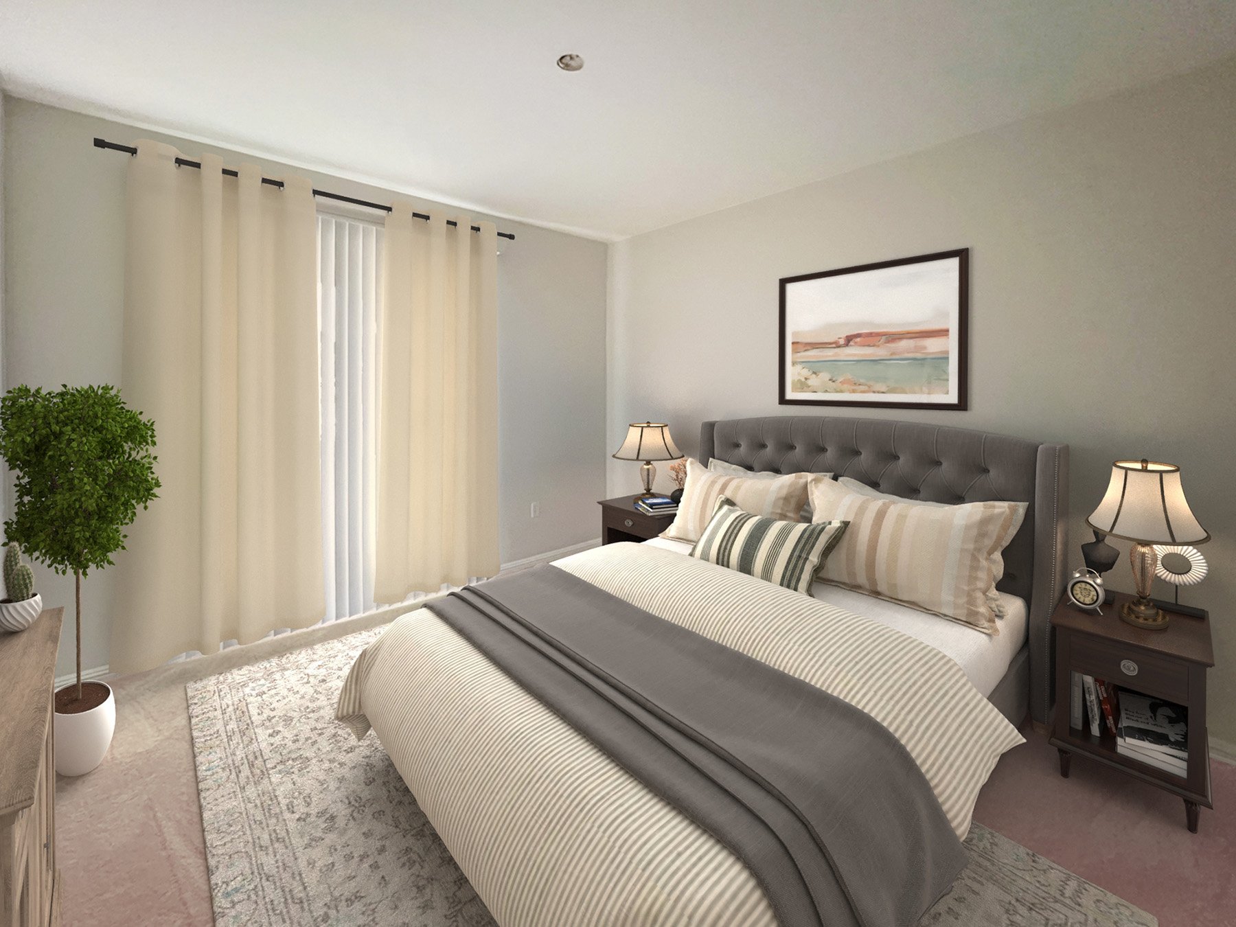 Bedroom in 1x1 Unit