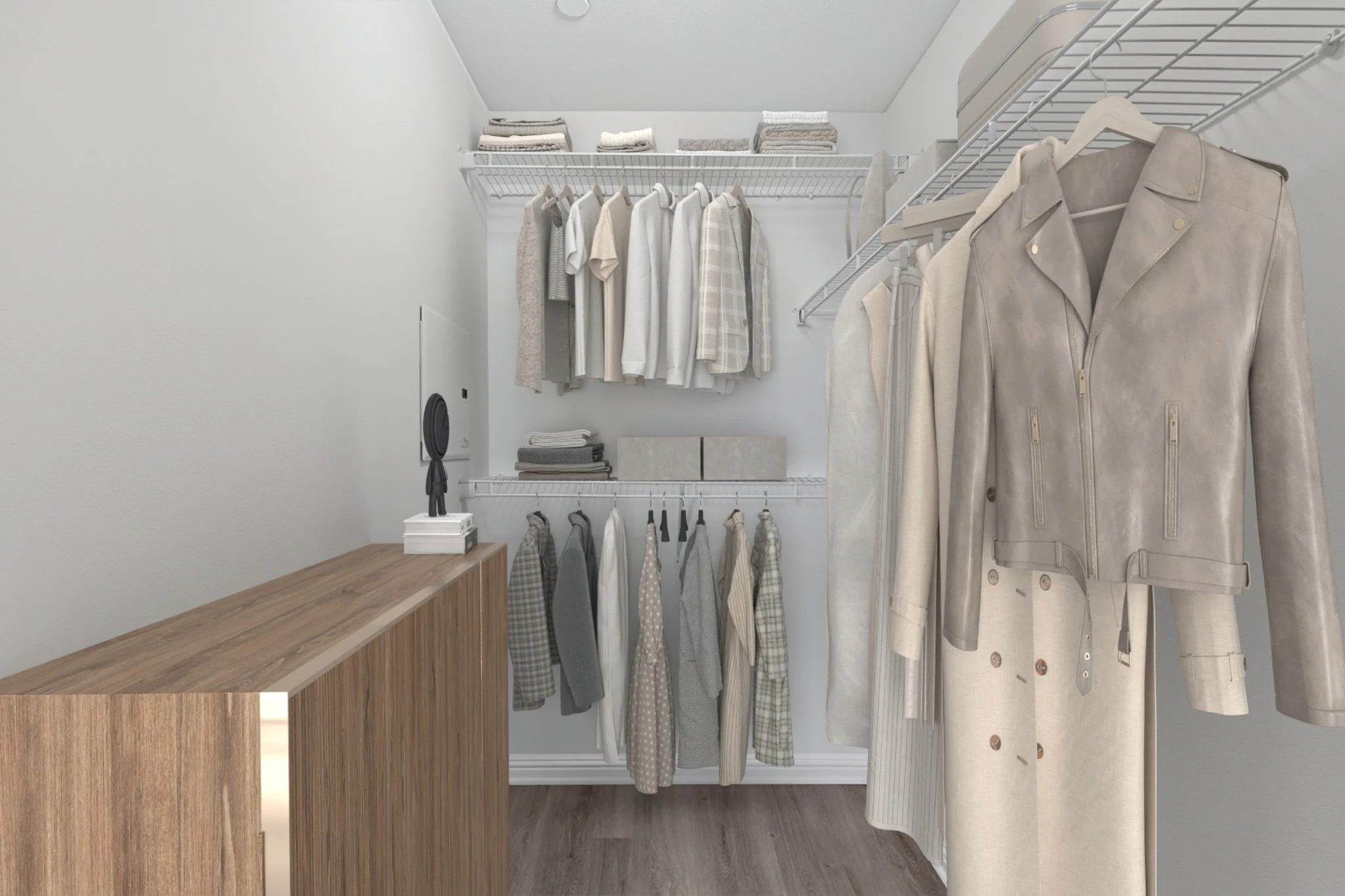 Primary Bedroom Closet in 3x2 Unit