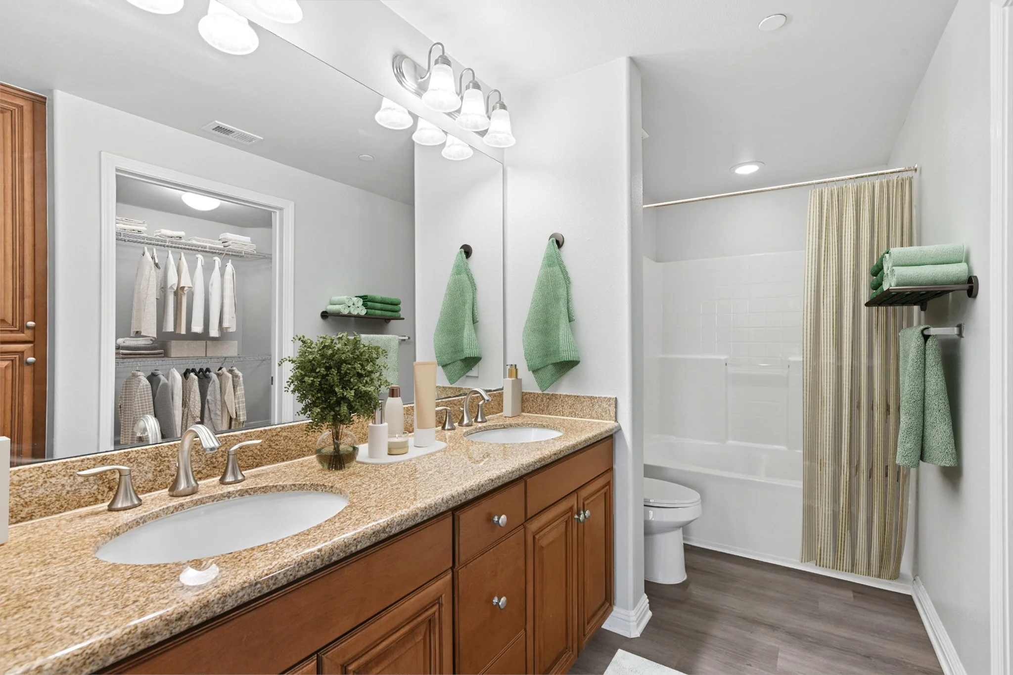 Primary Bathroom in 3x2 Unit