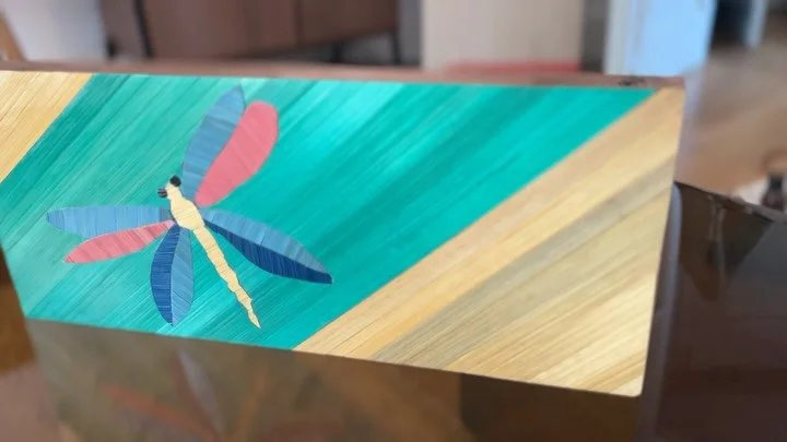 A dragonfly made strand by strand.
My first try using the inlay techniques I learned just two weeks ago.