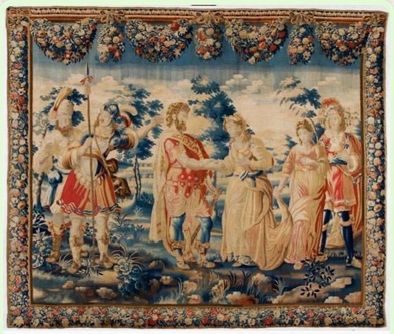 Authentic 17th Century French Tapestry - The Marriage of Sarah & Tobias - Brussels Historical Art -