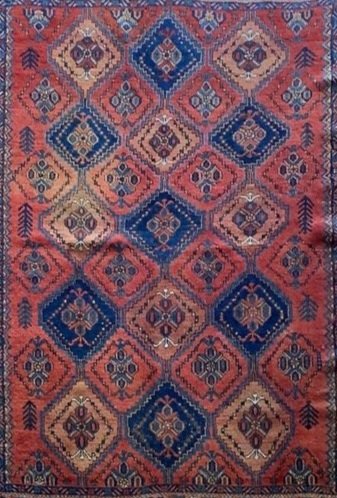 Authentic Quashqui Handwoven Tiabal Design Rug, Late 19th Century