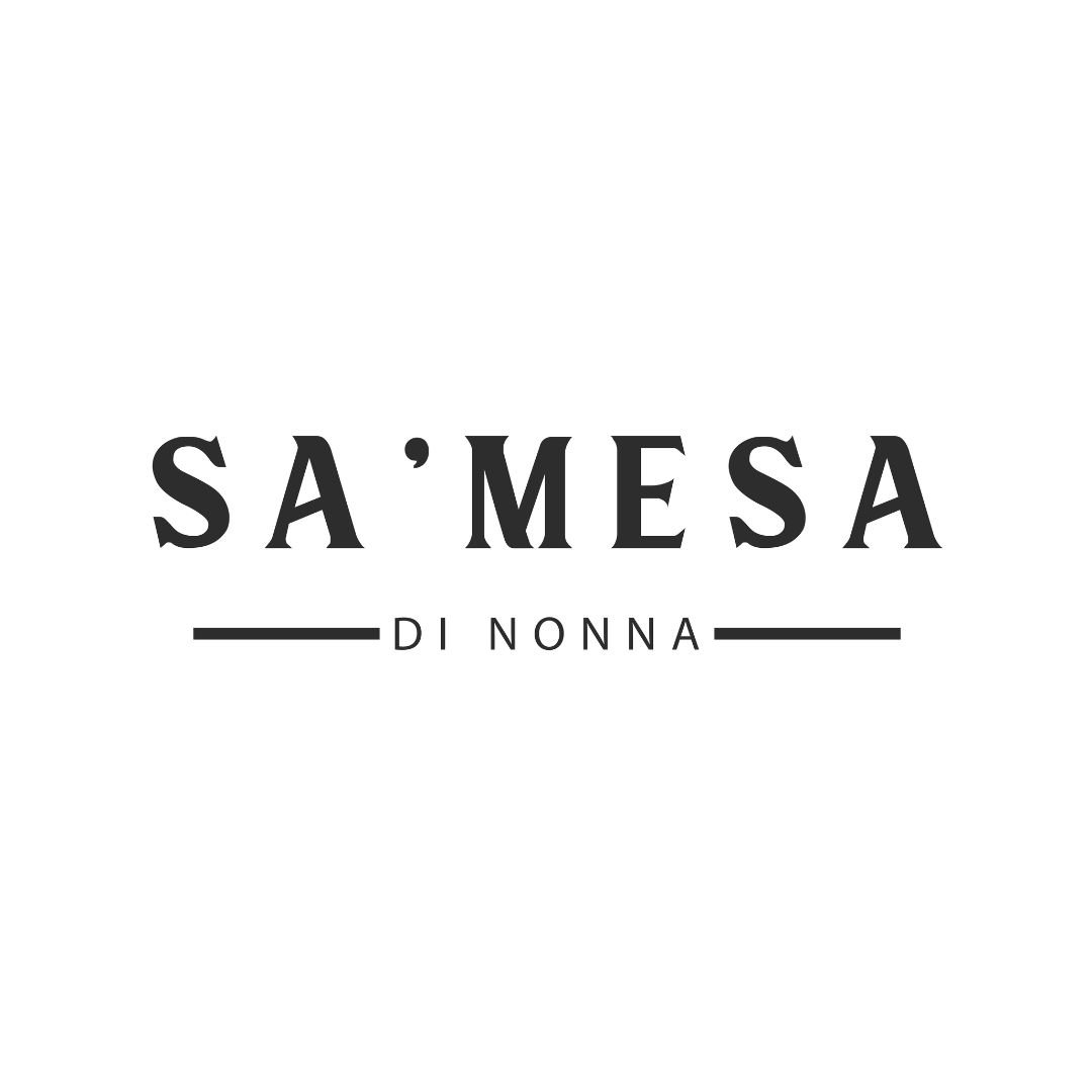 Logo with text 'SA'MESA DI NONNA' in stylized font on a white background.