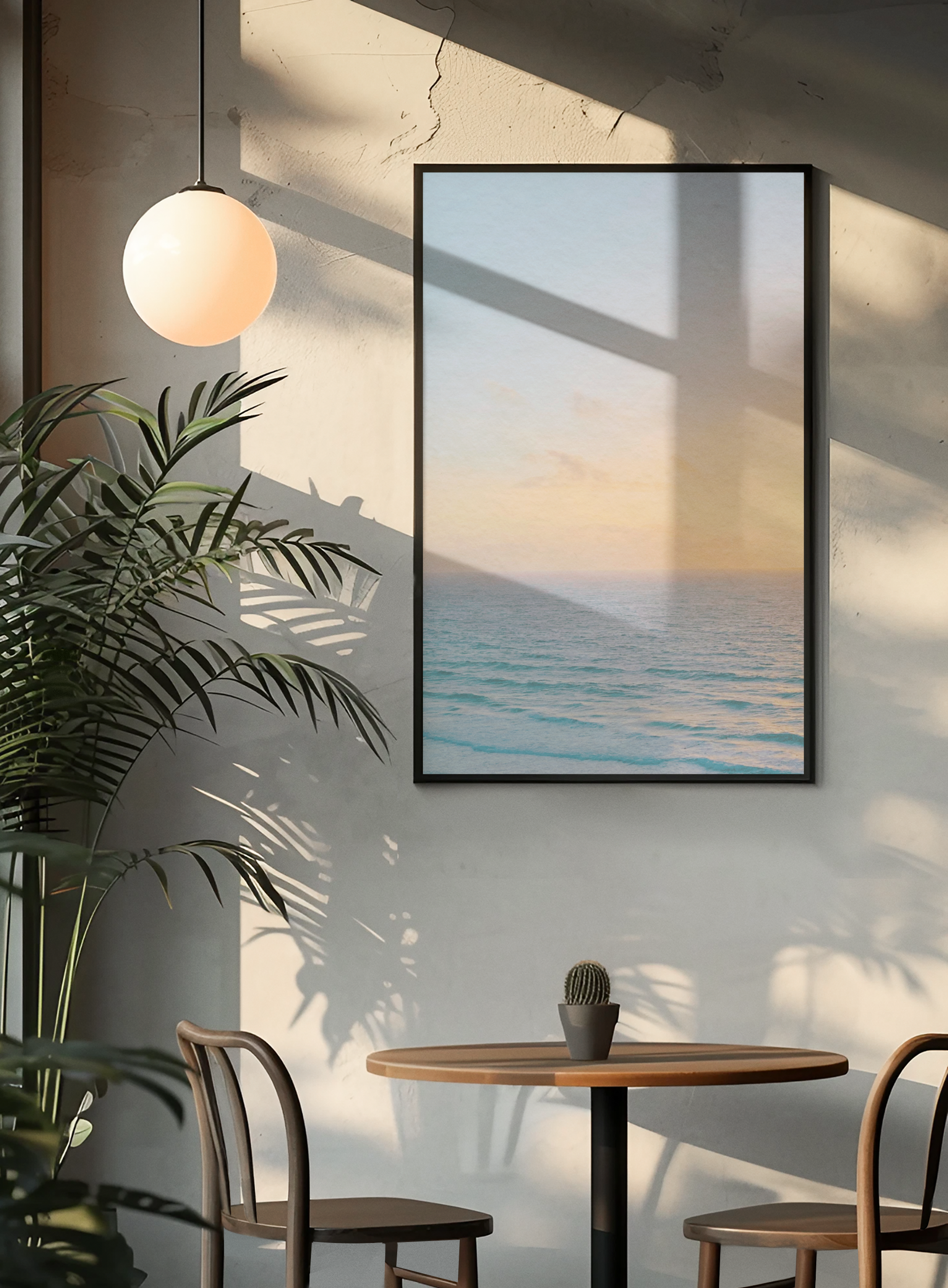 A small modern bathroom with white shiplap walls, a frosted window, gray hexagonal floor tiles, and a white toilet.