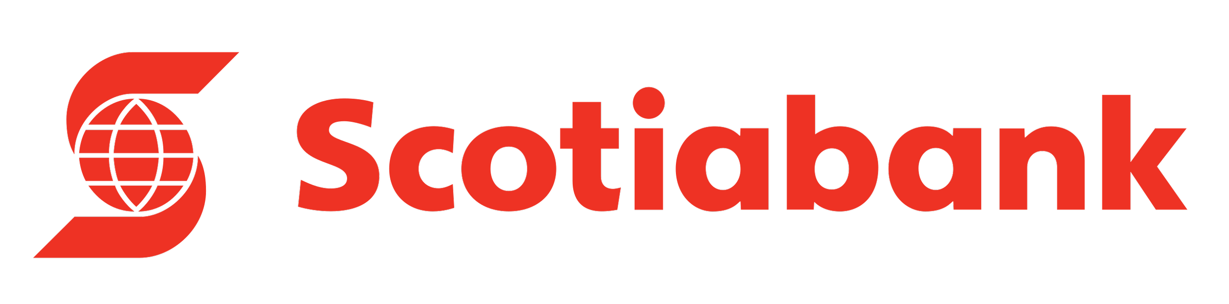 Logotipo de Scotia Bank en color rojo y negro.