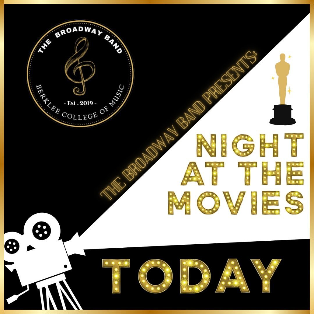 Tonight is the night, the &ldquo;Night at the Movies&rdquo; if you will! Join the Broadway Band at the Berklee Performance Center TONIGHT at 8 PM to see a show filled with movie musical magic! 🤍🖤💛

Tickets are still available! $5 with Berklee ID a