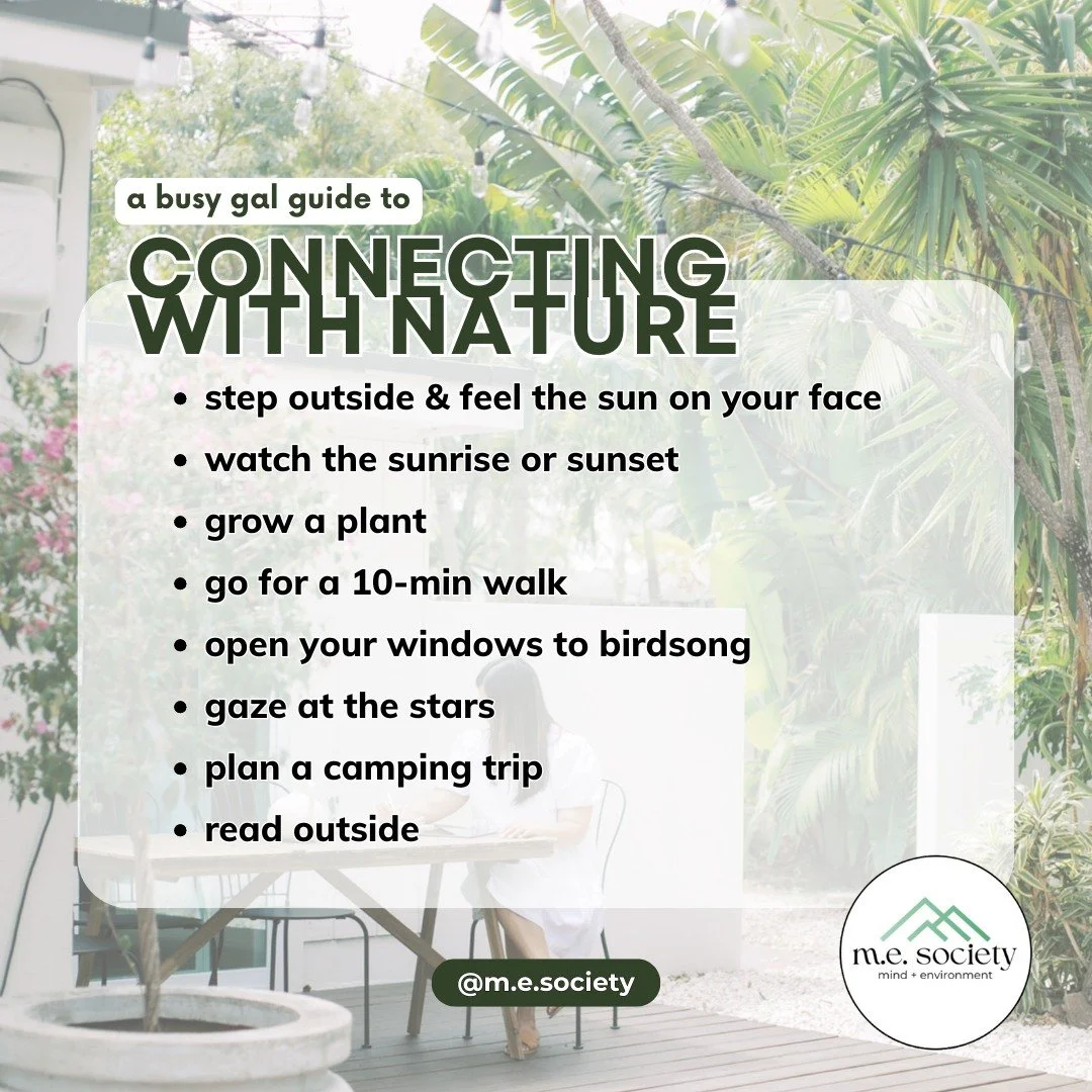 quick ways to connect with nature 💚 
minimal requirement 😊 each less than 1-hr required ⏱️
for busy bosses everywhere 🗓️

#ecobabe #busygirl #nature #environment #mentalhealth