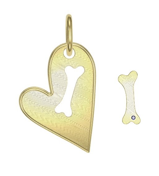 HeartwithBoneWhiskerLinkDogTag14kGoldduo.jpg