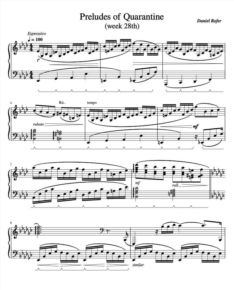 Preludes of Quarantine (Week 28th) - Single Piece PDF