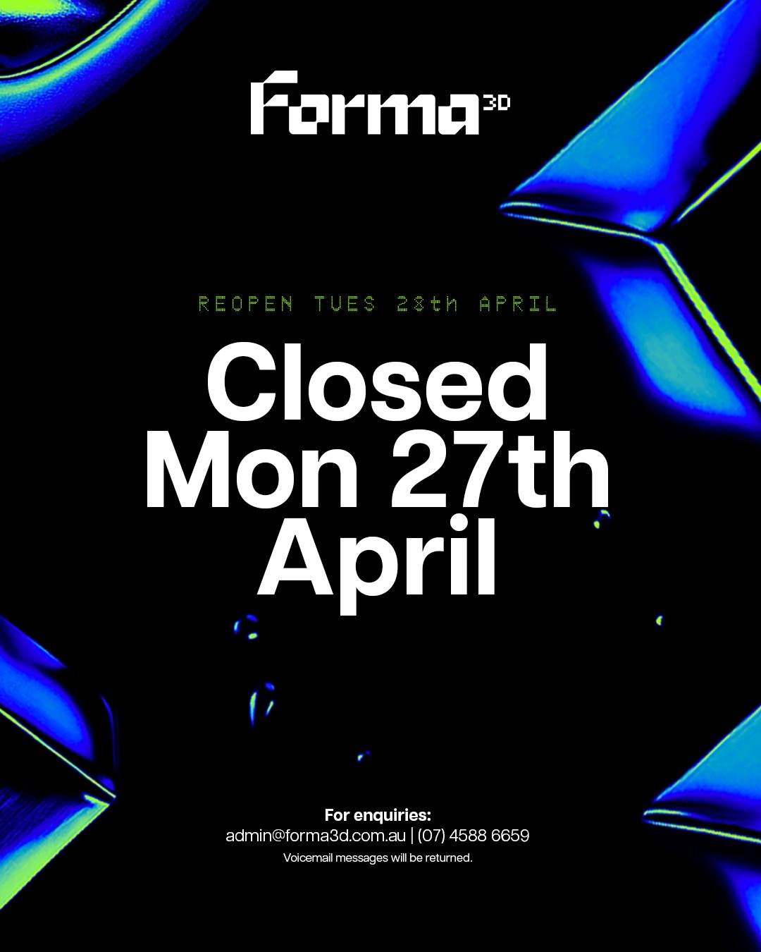 We are closed for business again Monday next week.  Back open Tuesday. 🧩